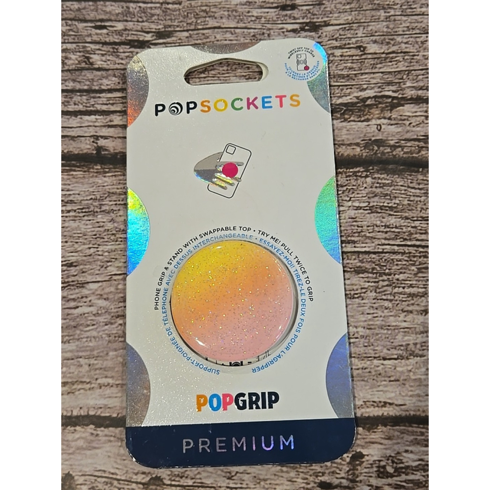 PopSockets Phone Grip with Expanding Kickstand Glitter Aura Sunrise New (194)